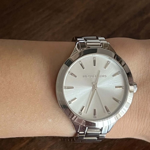 Michael Kors Slim Runway 42mm women's watch new, silver