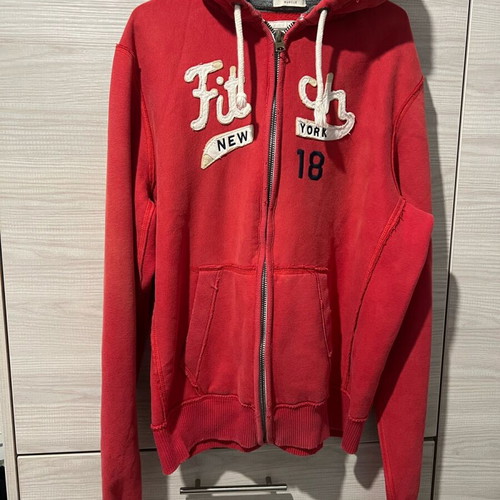 Abercrombie men's cardigan used, red, size XL