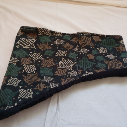 Unisex Winter Neck Warmer with Warm Fleece Lining Geometric Pattern