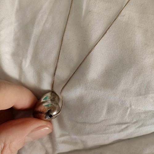 Tiffany&Co. 925 Silver Vintage Puffy Heart Necklace Like New