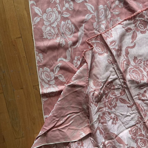 Vintage upholstery fabric satin brocade reversible like new 1.40x4.30 m