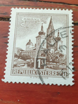 Austrian stamp 1957 1s used
