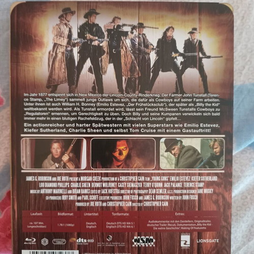 Young Guns Blu-Ray like new, limited Steelbook edition with subtitles