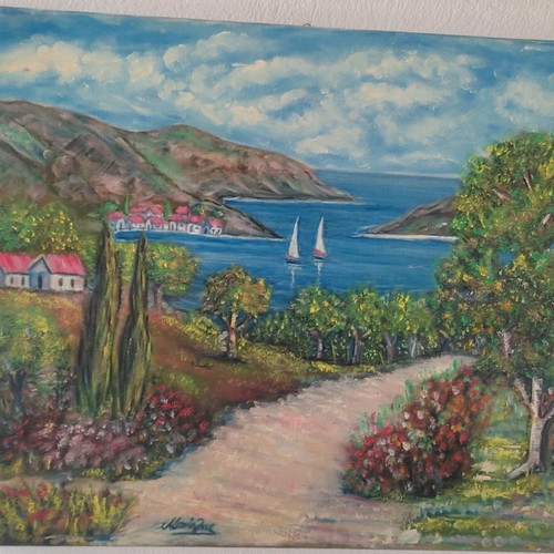 Acrylic embossed painting 55x45 cm like new