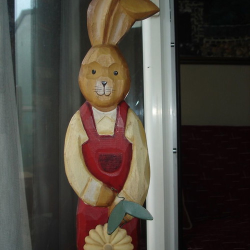 Wooden decorative bunny like new, 62cm height