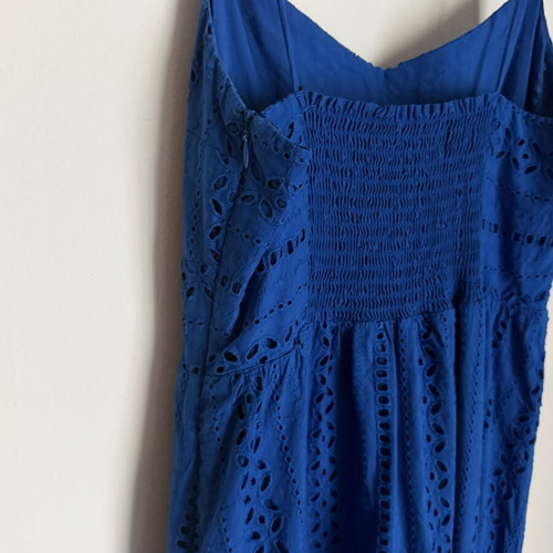Zara summer dress, Cycladic blue, broderie cotton