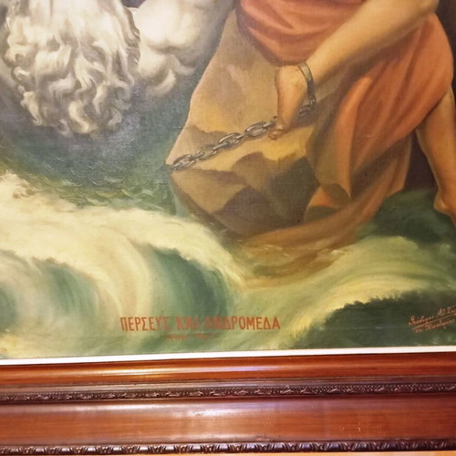 Oil painting Perseus and Andromeda 1948 like new