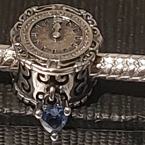 Charm watch A.L.E. new with blue zircon heart