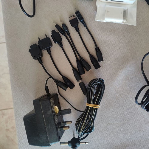 Bundle of telephony chargers and adaptors used