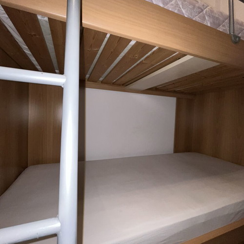 Neoset wooden bunk bed with two mattresses, like new