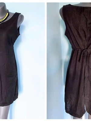 Βίντατζ μαύρο λινό φόρεμα Yessica από C&A σαν καινούργιο, L/XL