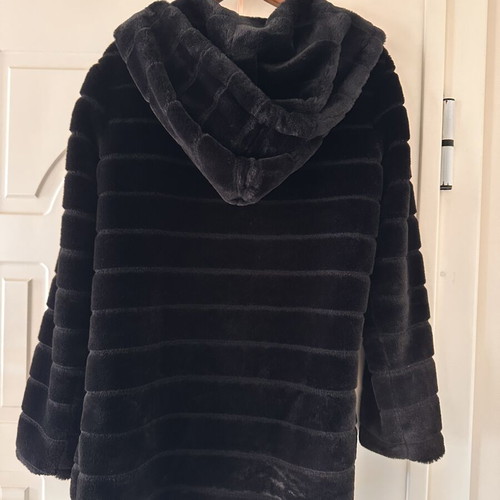 Synthetic women's fur coat, black, size M/38/10