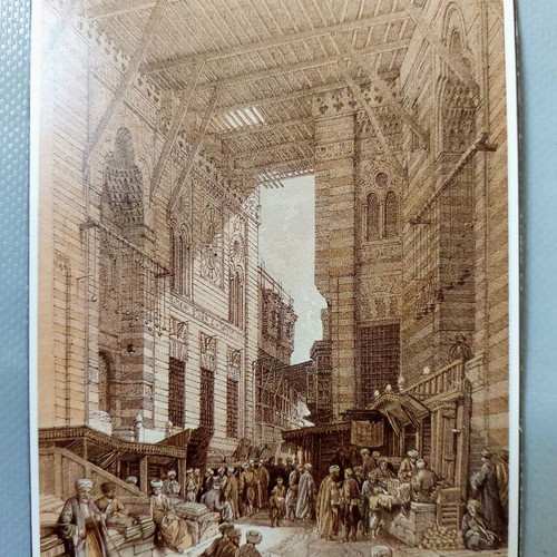 Vintage Egypt Carte Postale The Silk Mercers' Bazaar Lehnert & Landrock