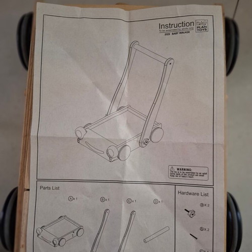 Plan Toys Baby Walker with Wooden Blocks used