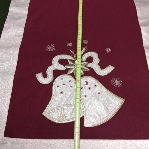 Silk embroidered Christmas table linens set of three like new