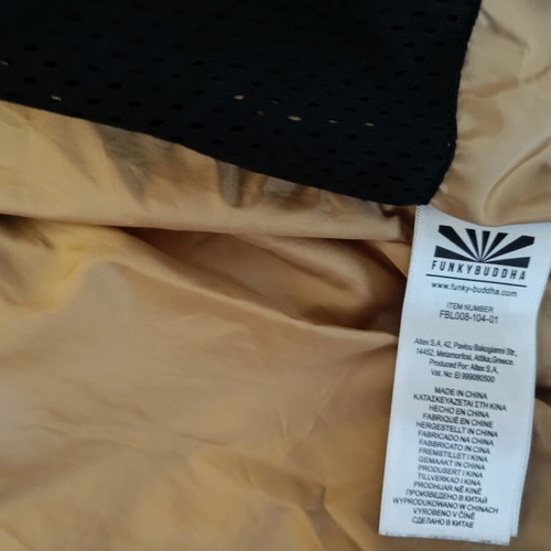 Funky Buddha Puffer jacket like new, women's small, black with gold interior