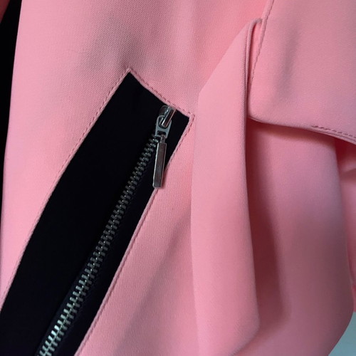 River Island crop jacket size S like new, pink with zipper details