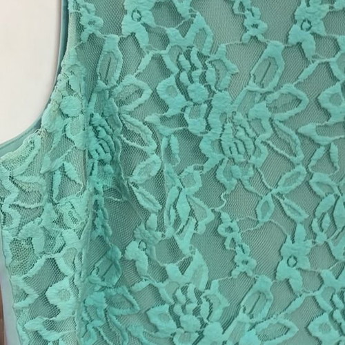 Enzzo turquoise dress with cotton lace bust, medium