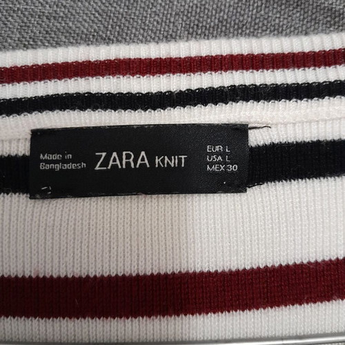 Zara striped blouse like new, size L, black and beige