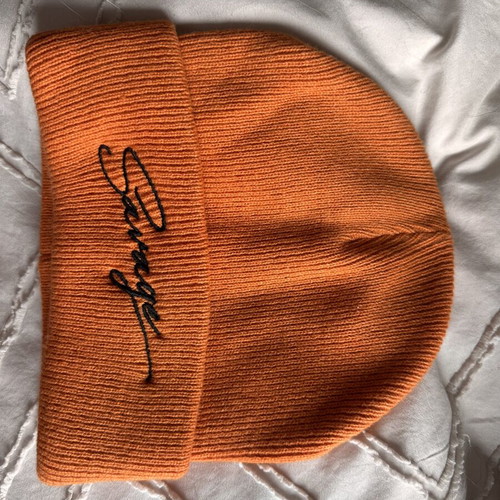 New Yorker orange beanie new with embroidered Savage lettering