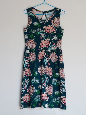 S.Oliver women's cotton dress like new, sizes L-XL, multicolor green