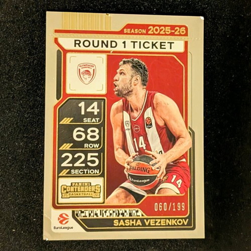 Panini Contenders EuroLeague Sasha Vezenkov 2025-26 Round 1 Ticket new
