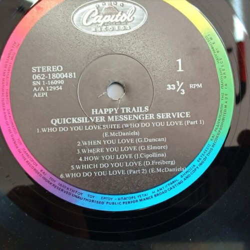 Quicksilver Messenger Service LP used, Happy Trails, psychedelic rock
