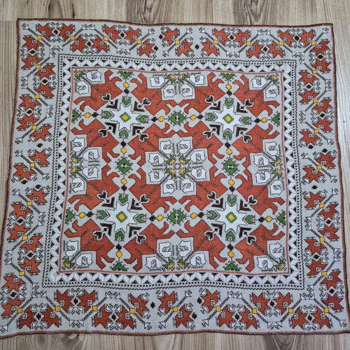 Embroidered Panama Square new with Bulgarian handmade embroidery 50×50 cm