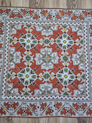 Embroidered Panama Square new with Bulgarian handmade embroidery 50×50 cm