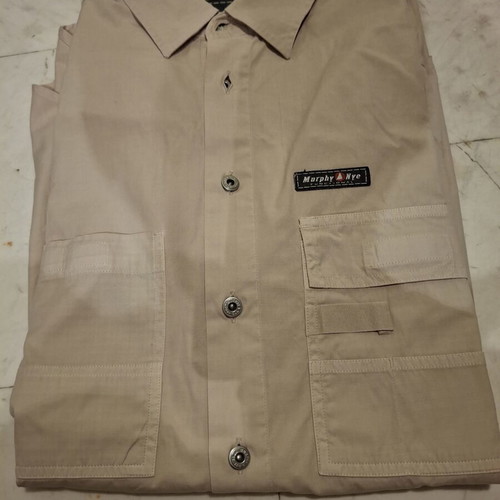 Men's Work Shirt Large beige like new, stable fabric