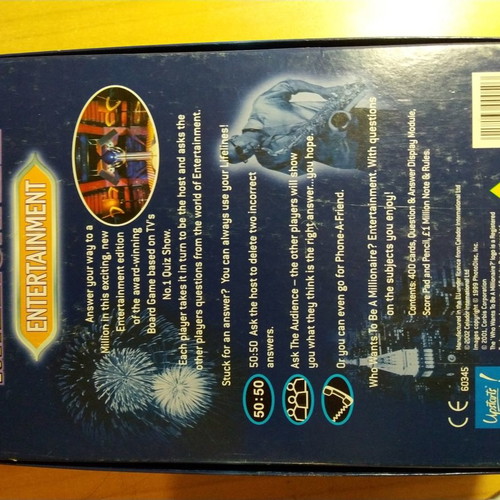 Who Wants to Be a Millionaire question game used