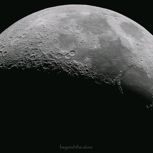 Moon photograph in frame new, phase 31%