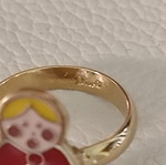 Christian Dior Matryoshka ring vintage, like new, gold metal with enamel