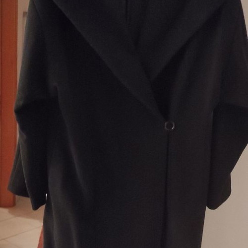 Carla C wool coat used, Italian, black, size M