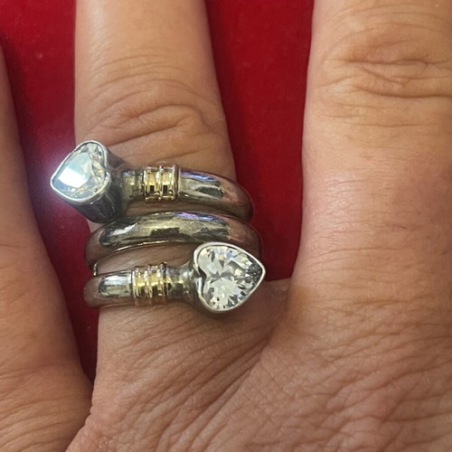 925 Silver Gold Ring size 55