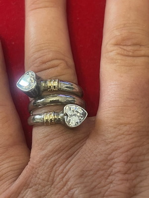 925 Silver Gold Ring size 55