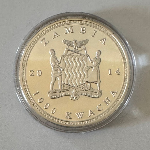 Zambia 1000 Kwacha 2014 African Wildlife Rhinoceros Proof Coin