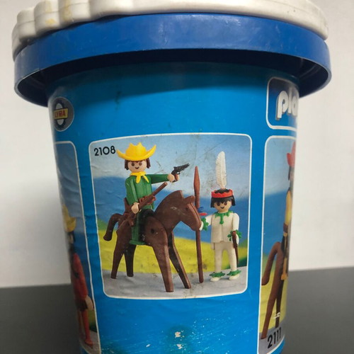 Playmobil Lyra 2109 Cowboy & Indian & Bandit new and sealed in toy bucket