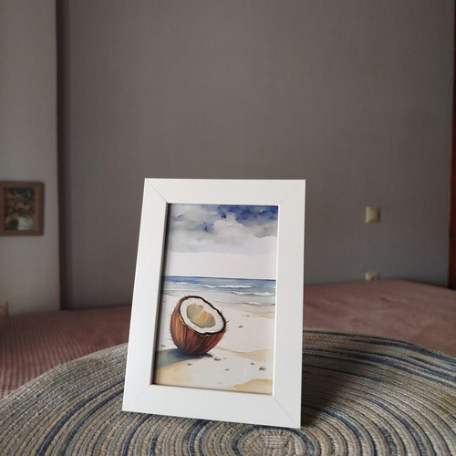 Small Frame with Coconut Minimal Beach House Decor new