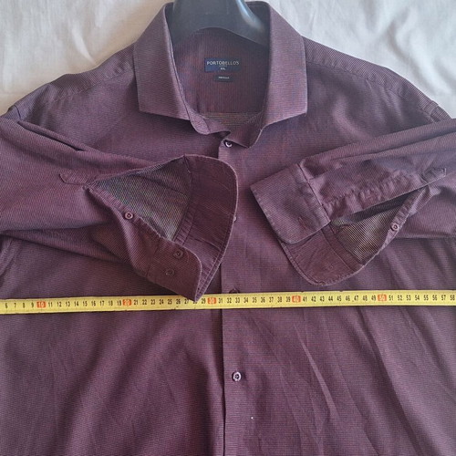 Portobello's XXL Burgundy Cotton Micro Pattern Shirt