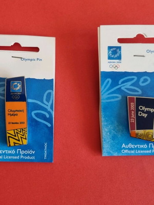 Olympic pins Athens 2004 new, set of 2 lapel pins