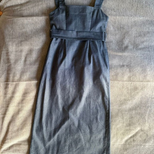 Chaton denim dress with straps and buttons new, size S, blue