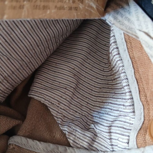 Massimo Dutti men's thick stonewashed jeans used, beige brown, size L