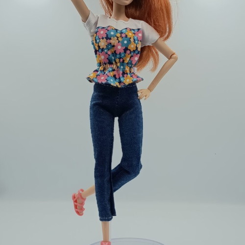 Doll fashion clothes set like new, pants, blouse and shoes