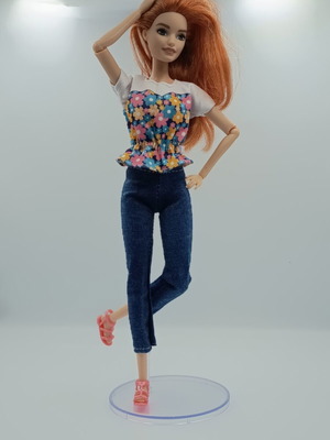 Doll fashion clothes set like new, pants, blouse and shoes