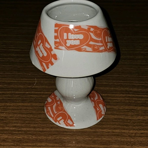 Decorative lamp used with tealight and I love you inscription