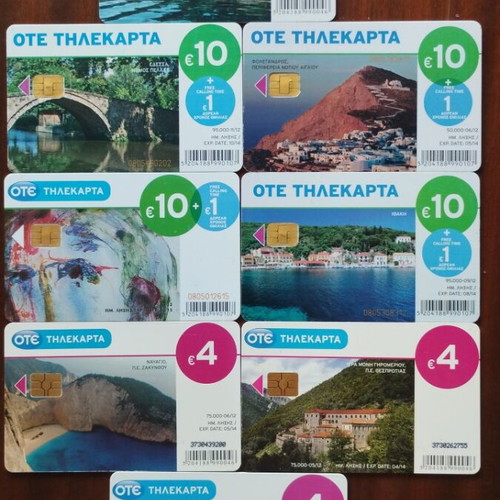 Greek phone cards 2012, pack of 8