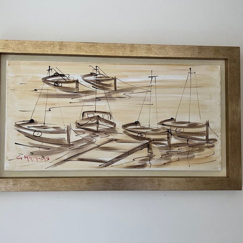 Painting "Βάρκες" by Giorgos Iliopoulos like new