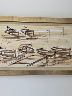 Painting "Βάρκες" by Giorgos Iliopoulos like new