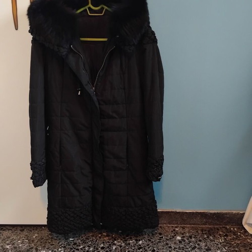 Jacket coat new medium with fur collar black